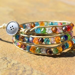 Handmade beaded wrap bracelet